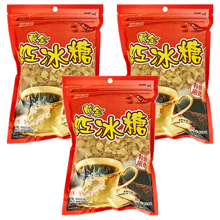 耆盛食品 黃金紅冰糖，原味香醇，適用調製咖啡及飲料和糖湯，烹調和滷製肉品, 600g, 3包