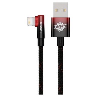 Baseus 倍思 MVP系列 2 手遊彎頭 USB-Type-C 充電傳輸線 100W 超級快充 480Mbps, 2m, 黑紅色, 1個