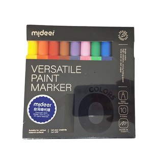 mideer 創意水性油漆塗鴉筆 10色, 1盒