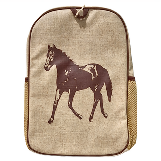 SoYoung 後背書包, 天然亞麻材質, 棕色, 27.9cm x 39.4cm x 39.4cm