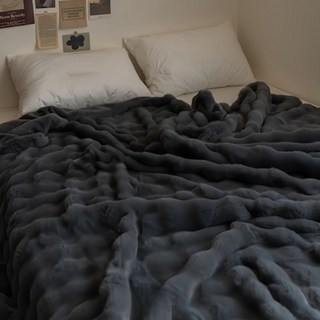 職日生 托斯卡納泡泡毛毯-200×230cm 石墨灰，柔軟舒適，四季皆宜, 1入