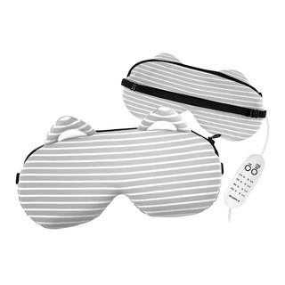 aibo 日系天竺棉長效草本香薰熱敷蒸氣眼罩,透氣吸汗,舒緩疲勞,遠紅外線熱敷,溫度可調,可拆洗設計, USB-19N1, 灰色, 1個