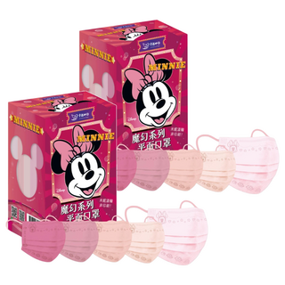 明基健康生活 幸福物語 迪士尼平面五色漸層口罩 成人 175 x 95mm, 米妮粉, 50片, 2盒