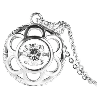 Crossfor 日本進口主鑽 Dancing Stone 純銀懸浮閃動項鍊