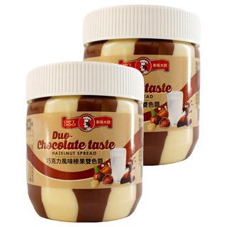 CHEF'S CHOICE 美味大師 巧克力風味榛果雙色醬 雙重口味 多種用途 適合搭配各式甜點, 350g, 2罐