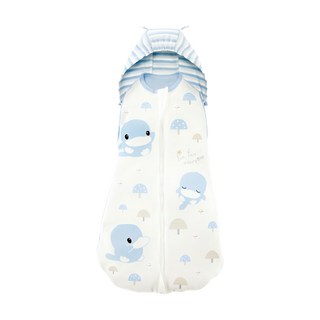 KU.KU Duckbill 酷咕鴨 超好眠懶人包巾 加厚升級款 可拆式風帽 嬰兒初生睡袋, 58*32cm不含帽, 印象藍, 1件