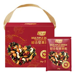 HomeBrown 紅布朗綜合堅果果乾禮盒300g，獨立包裝，健康零食，年節送禮首選, 1盒
