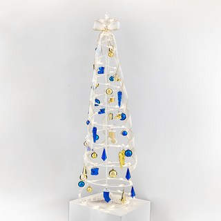 好物良品 北歐收納折疊式聖誕樹落地燈, 金色+藍色