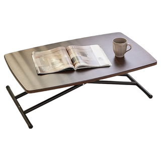 五段式摺疊桌 胡桃木黑管 高度可調 摺疊收納方便, 55cm, 85 x 55 x (7.3完全收合~56.5升降桌最高高度)cm