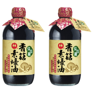 萬家香 純佳釀香菇素蠔油，100%純釀造，非基因改造黃豆, 510g, 2瓶