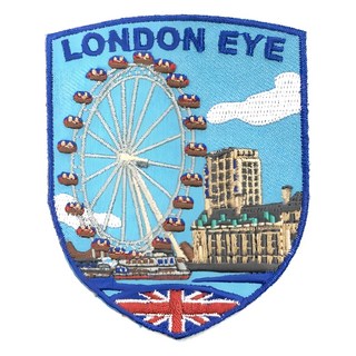 A-ONE 匯旺 地標造型刺繡 英國 倫敦眼 摩天輪, 聚酯纖維布料 7.5 x 6 cm 台灣製造, NO.386