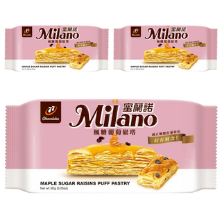 77 Milano 蜜蘭諾楓糖葡萄鬆塔，純正楓糖佐葡萄乾，好有層次！, 92g, 3袋