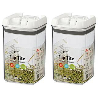 Felli 飛綠 易撥方形密封罐, 0.4L, BPA Free, 易開, 節省空間, 2個, 73 x 73 x 128mm