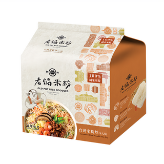 老鍋米粉 台灣米粉炒風味, 100%台灣純米 新竹在地生產 傳統風味, 70g, 4包, 1袋