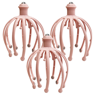 MICHAEL FITNESS 麥克健身 頭皮按摩器升級18爪, 高彈性, 高強度, 優質ABS材質, 3個, 粉色