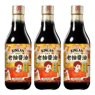 KIMLAN 金蘭 老抽醬油, 適用於紅燒、燜煮，可調拌蒸魚、海鮮, 590ml, 3瓶