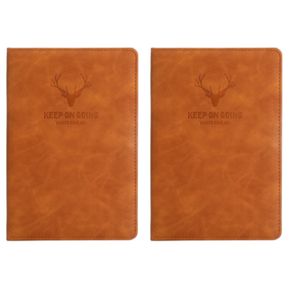 A5 羊巴皮筆記本 加厚款, 80g道林紙, 180張/360頁, 棕色, 2本