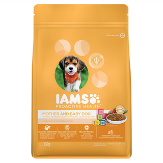 IAMS 愛慕思 健康優活 幼犬與懷孕母犬營養配方乾糧 - 健康消化系統 維護抵抗力 健康認知能力, 小麥, 1.5kg, 1袋
