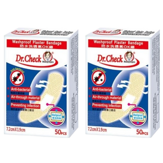 Dr.Check 護理專家 防水透氣OK繃, 7.2 x 1.9cm, 50個, 2盒