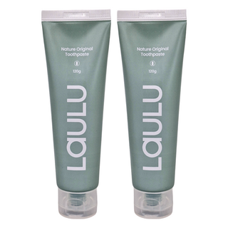 LaULU 無氟牙膏 原味, 安全認證, 孕婦和兒童也安心使用, 120g, 2條