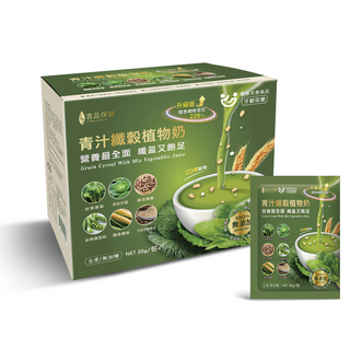 吉品保健 青汁纖穀植物奶 升級版, 30g, 12個裝, 1盒