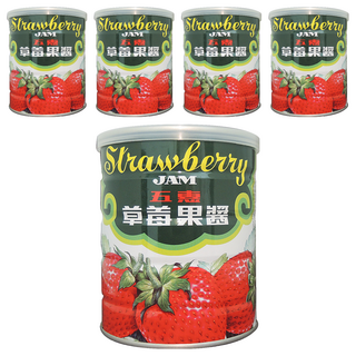 五惠 草莓果醬 早餐吐司/麵包抹醬, 900g, 5罐