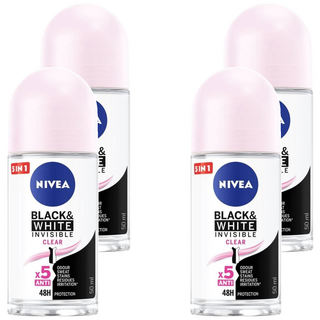 NIVEA 妮維雅 止汗爽身乳液 無印乾爽 滾珠瓶, 50ml, 4瓶