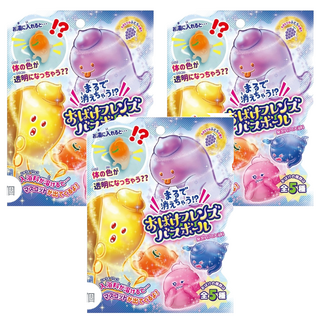 日本 nol 幽靈朋友們入浴球 入水後小公仔會變透明 葡萄香味, 65g, 3個