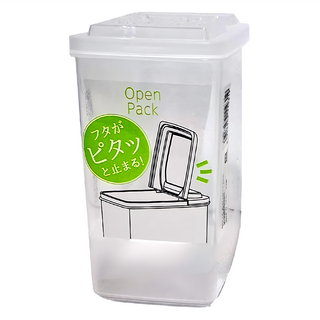 NAKAYA 日本半開式密封罐 冰箱掀蓋保鮮盒 K-193 14.6 x 9.8 x 17.3cm 1.7L, 透明, 2個