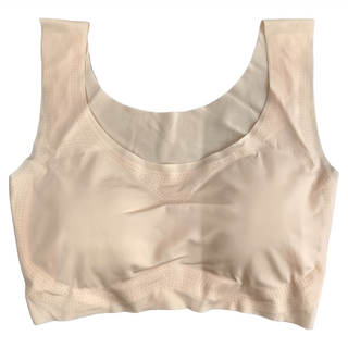 超薄冰絲無痕內衣 Set 2件, 舒適冰絲面料, 彈力肩帶, 獨立罩杯, 無鋼圈設計, M, 膚色