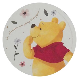 收納王妃 迪士尼 軟式珪藻土圓形杯墊 2件組, 維尼花草風 擁抱, 1組