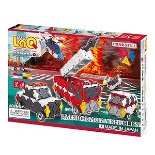 LaQ 緊急車輛積木玩具套裝 (300pcs + 13pcs) - 創意組裝，啟發無限想像, 多色, 不適用, 1組