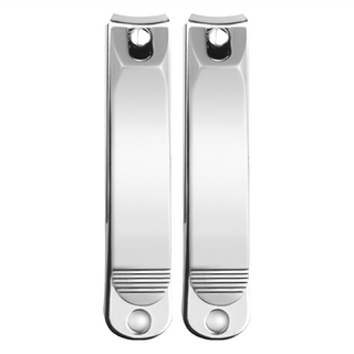 不鏽鋼防飛濺指甲剪 Set 2件 指甲屑收納, 1組, 珍珠銀