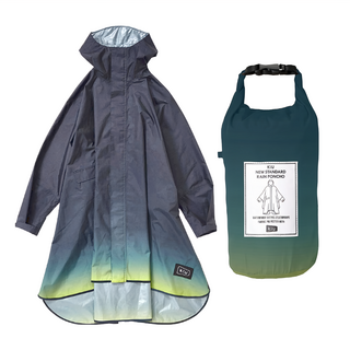 KiU 標準成人空氣感有袖斗篷雨衣, 防水20,000mmH2O, 漸變薩克斯藍, FREE(94 x 105 x 125.5cm), 1件