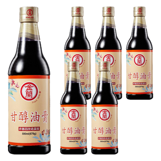 金蘭 甘醇油膏，純釀造醬油基底，糯米增添香氣，味美甘甜，適合沾拌各式小吃，590ml, 6瓶