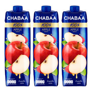 CHABAA 啜吧 100%蘋果汁 泰國原裝進口 原汁原味, 1L, 3瓶