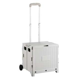 2輪小號折疊購物推車 尺寸: 38x34x85.5cm (展開後), 灰白, 1個