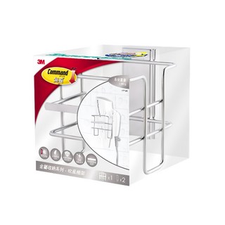 3M Command 無痕 金屬防水收納系列 吹風機架 17718C, 銀色, 1個