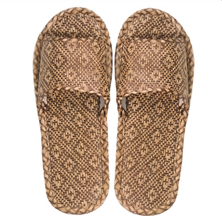 AXIS 艾克思 藤草四季涼爽透氣室內拖鞋 男女款 雙色藤草編織 防滑耐磨, 菱格紋, 42-43(280mm), 1雙