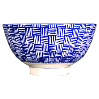 TATUNG 大同磁器 正方線條飯碗 10個, 藍色