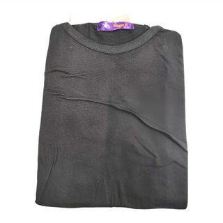 女款圓領輕磨毛上衣, M~L, 黑色, 1件