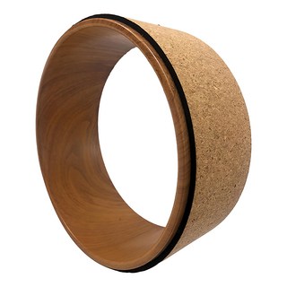 NICOFUN 愛定做 圓型瑜伽輪 瑜伽輔助用品 FYS22113101 1265g, 天然軟木色, 1個