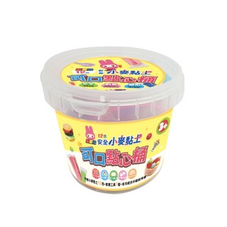 幼福文化 忍者兔 安全小麥黏土 12色可口點心桶組, 24袋黏土 + 7個創意工具配件, 12色可口點心桶, 656g, 1組