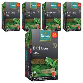 Dilmah 帝瑪 伯爵紅茶，百分之百純錫蘭茶，微妙平衡的醇厚風味, 2g, 25包, 5盒
