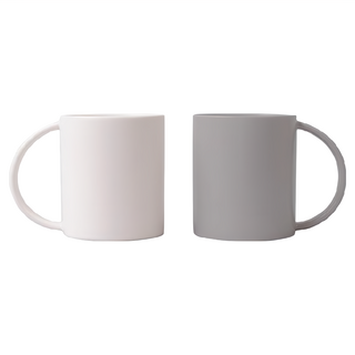 BOWLBOWL Home party 大容量馬克杯套裝 600毫升 陶瓷杯, 白色 + 灰色, 1組