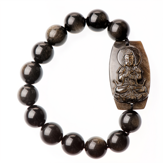 財神小舖 生肖羊 猴 大日如來 本命佛 金曜石手鍊 - 驅邪避災，勇敢前行, 15.5~17cm, SF-8212-6