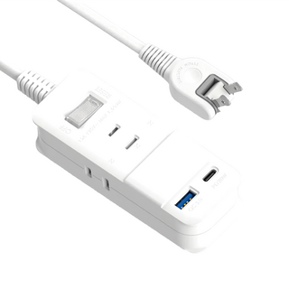 POLYWELL 寶利威爾 USB 20W快充電源延長線 2孔 PW15-T05-A073, 90cm, 延長線 白色, 1條