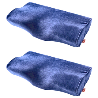 DON HOME 3D防鼾透氣蝶型枕 仰睡時保護肩頸 側睡時提供完美支撐 釋壓慢回彈 耐用設計, 34 x 60cm, 藍色, 2個