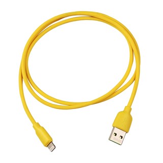 omars Type-C-Lightning炫彩快速傳輸充電線, 矽膠材質, 1m, 豔陽黃, 1條