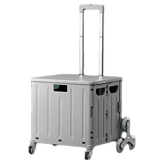 AOTTO 創意傢俱 升級款可爬梯八輪折疊收納車/購物車 大號 AC-033GR, 質感灰, 1個